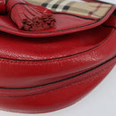 BURBERRY Nova Check Shoulder Bag PVC Beige Gold Auth 172792-10