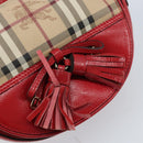 BURBERRY Nova Check Shoulder Bag PVC Beige Gold Auth 172792-14