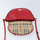 BURBERRY Nova Check Shoulder Bag PVC Beige Gold Auth 172792-15