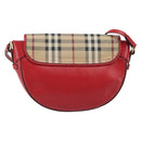 BURBERRY Nova Check Shoulder Bag PVC Beige Gold Auth 172792-3