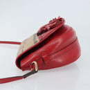 BURBERRY Nova Check Shoulder Bag PVC Beige Gold Auth 172792-5