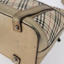 BURBERRY Nova Check Shoulder Bag Canvas Beige Silver Auth 172803-13