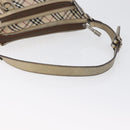 BURBERRY Nova Check Shoulder Bag Canvas Beige Silver Auth 172803-7
