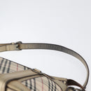 BURBERRY Nova Check Shoulder Bag Canvas Beige Silver Auth 172803-8