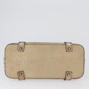 BURBERRY Nova Check Shoulder Bag Canvas Beige Silver Auth 172803-9