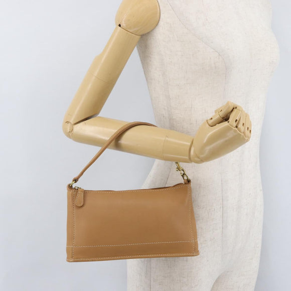 Coach Hand Pouch PVC Beige Gold Auth 172805