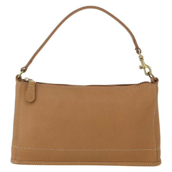 Coach Hand Pouch PVC Beige Gold Auth 172805
