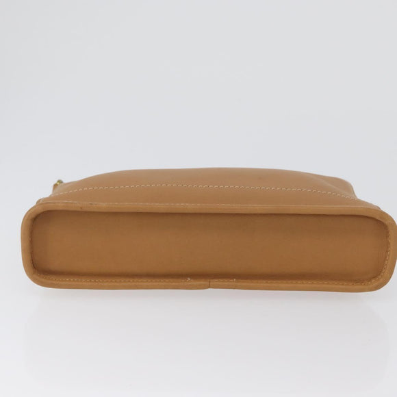 Coach Hand Pouch PVC Beige Gold Auth 172805