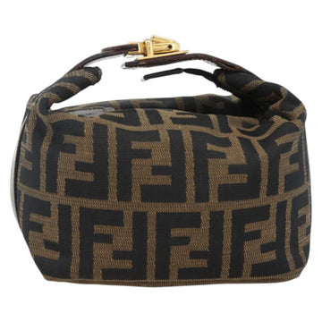 FENDI Zucca Canvas Hand pouch Pouch Black Brown Auth 172809 - 0