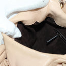 SAINT LAURENT Shoulder Bag Leather Beige Gold Auth 172811V-19