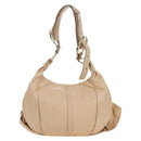 SAINT LAURENT Shoulder Bag Leather Beige Gold Auth 172811V-2