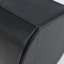 BURBERRY Vanity Hand Bag Leather Black Silver Auth 172815-16