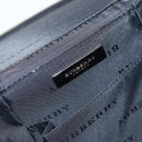 BURBERRY Vanity Hand Bag Leather Black Silver Auth 172815-11