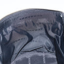 BURBERRY Vanity Hand Bag Leather Black Silver Auth 172815-19