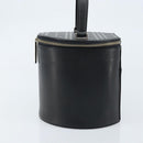 BURBERRY Vanity Hand Bag Leather Black Silver Auth 172815-3
