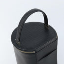 BURBERRY Vanity Hand Bag Leather Black Silver Auth 172815-6