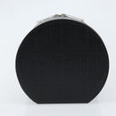 BURBERRY Vanity Hand Bag Leather Black Silver Auth 172815-5