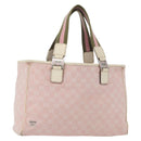 GUCCI GG Canvas Sherry Line Tote Bag Pink Silver 145758 Auth 172816-1