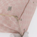 GUCCI GG Canvas Sherry Line Tote Bag Pink Silver 145758 Auth 172816-11