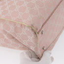 GUCCI GG Canvas Sherry Line Tote Bag Pink Silver 145758 Auth 172816-13