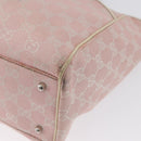 GUCCI GG Canvas Sherry Line Tote Bag Pink Silver 145758 Auth 172816-14