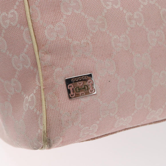 GUCCI GG Canvas Sherry Line Tote Bag Pink Silver 145758 Auth 172816