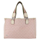 GUCCI GG Canvas Sherry Line Tote Bag Pink Silver 145758 Auth 172816-2