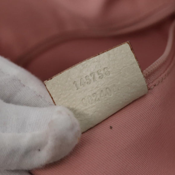 GUCCI GG Canvas Sherry Line Tote Bag Pink Silver 145758 Auth 172816