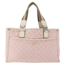 GUCCI GG Canvas Sherry Line Tote Bag Pink Silver 145758 Auth 172816-3