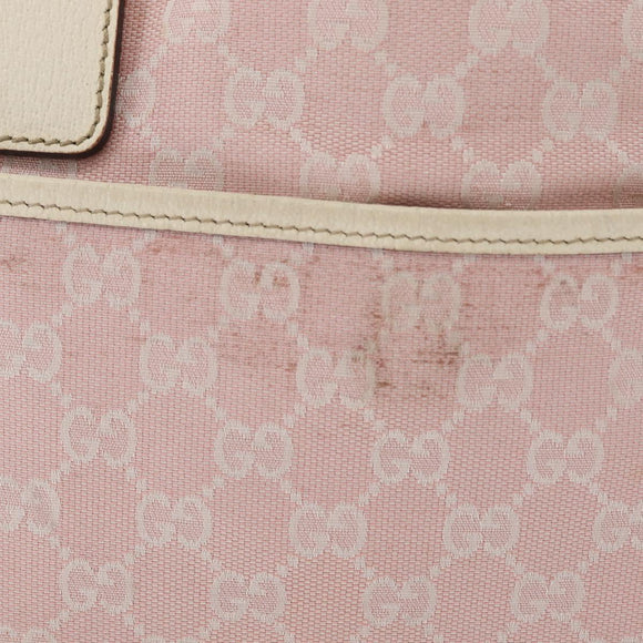 GUCCI GG Canvas Sherry Line Tote Bag Pink Silver 145758 Auth 172816