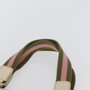 GUCCI GG Canvas Sherry Line Tote Bag Pink Silver 145758 Auth 172816-9
