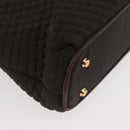 BALLY Chain Tote Bag Nylon Brown Gold Auth 172818-9