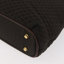 BALLY Chain Tote Bag Nylon Brown Gold Auth 172818-14