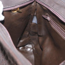 BALLY Chain Tote Bag Nylon Brown Gold Auth 172818-20