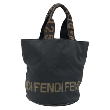 FENDI Hand Bag Nylon Black Auth 172823