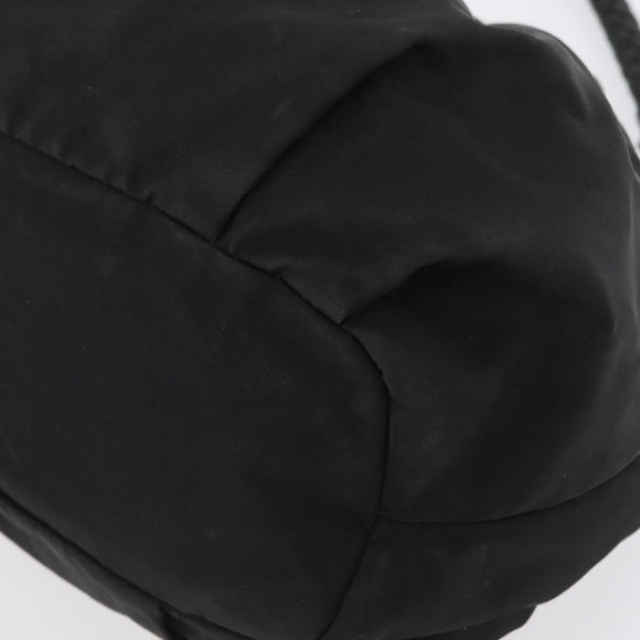 PRADA Hand Bag Nylon Black Gold Auth 172825