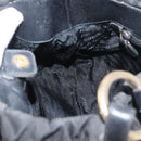 PRADA Hand Bag Nylon Black Gold Auth 172825-20