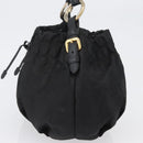 PRADA Hand Bag Nylon Black Gold Auth 172825-3