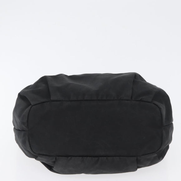 PRADA Hand Bag Nylon Black Gold Auth 172825