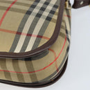 Burberrys Nova Check Shoulder Bag Canvas Beige Gold Auth 172836-12