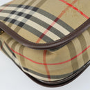 Burberrys Nova Check Shoulder Bag Canvas Beige Gold Auth 172836-13