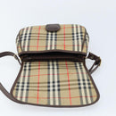 Burberrys Nova Check Shoulder Bag Canvas Beige Gold Auth 172836-15