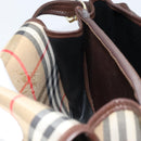 Burberrys Nova Check Shoulder Bag Canvas Beige Gold Auth 172836-17