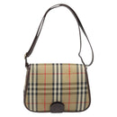 Burberrys Nova Check Shoulder Bag Canvas Beige Gold Auth 172836-2