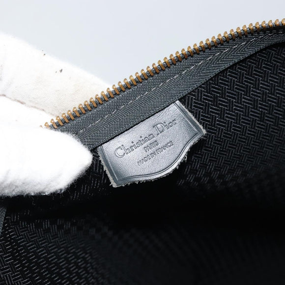 Christian Dior Trotter Canvas Boston Bag Nylon Black Gold Auth 172840