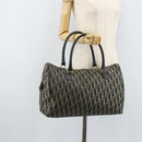 Christian Dior Trotter Canvas Boston Bag Nylon Black Gold Auth 172840-19