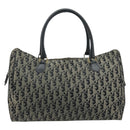 Christian Dior Trotter Canvas Boston Bag Nylon Black Gold Auth 172840-13