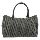 Christian Dior Trotter Canvas Boston Bag Nylon Black Gold Auth 172840-2