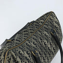 Christian Dior Trotter Canvas Boston Bag Nylon Black Gold Auth 172840-6