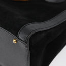 GUCCI Bamboo Hand Bag Suede Black Gold 002 1096 0260 Auth 172841-13
